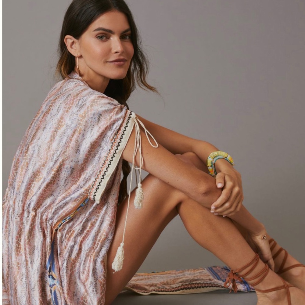 Anthropologie Silky Snake Kimono Duster NWT OS